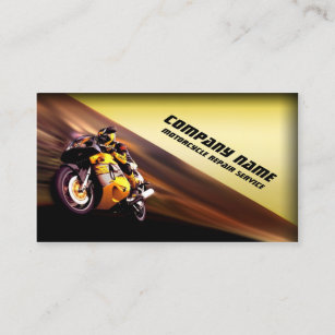 Motorcycle Repair Service Yellow Business Card