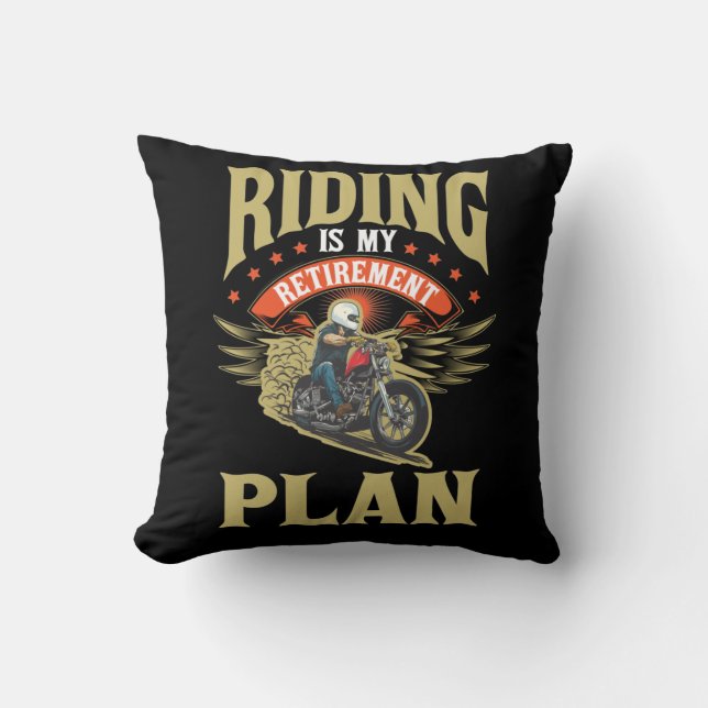 Motorcycle Retirement Gift for Old Biker Father Cushion (Front)