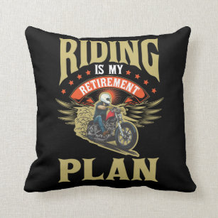 Motorcycle Retirement Gift for Old Biker Father Cushion