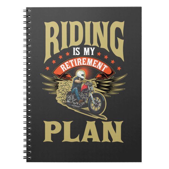 Motorcycle Retirement Gift for Old Biker Father Notebook (Front)
