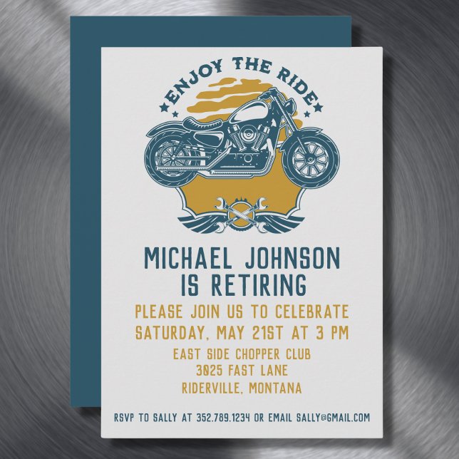 Motorcycle Retirement Party Invitation (Creator Uploaded)