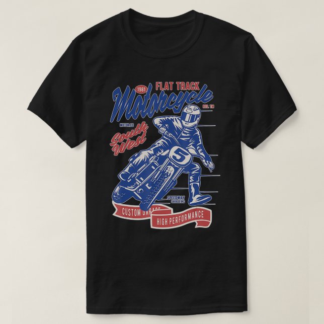 Motorcycle  Retro Biker Rocker Fun  T-Shirt (Design Front)