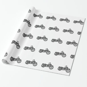 Motorcycle retro illustration - Choose background Wrapping Paper