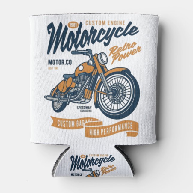 Motorcycle Retro Power Can Cooler (Front)