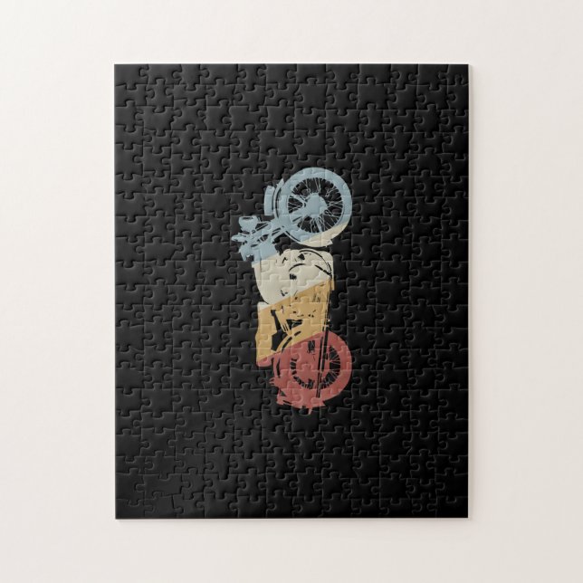 Motorcycle Retro Style Vintage Jigsaw Puzzle (Vertical)