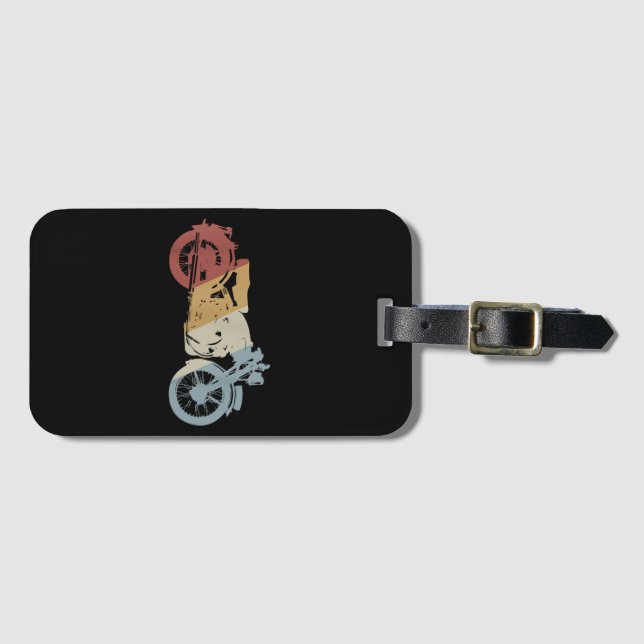 Motorcycle Retro Style Vintage Luggage Tag (Front Horizontal)