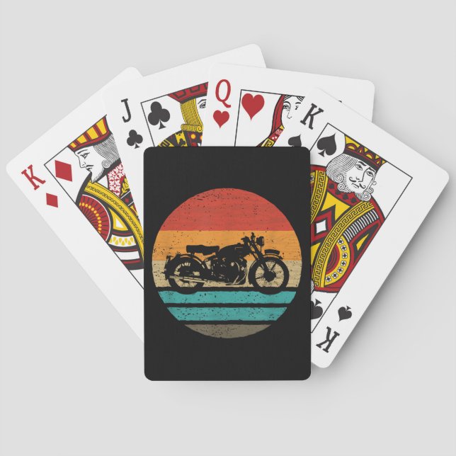 Motorcycle Retro Style Vintage Playing Cards (Back)