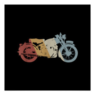 Motorcycle Retro Style Vintage Poster