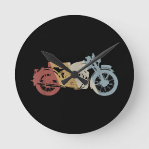 Motorcycle Retro Style Vintage Round Clock