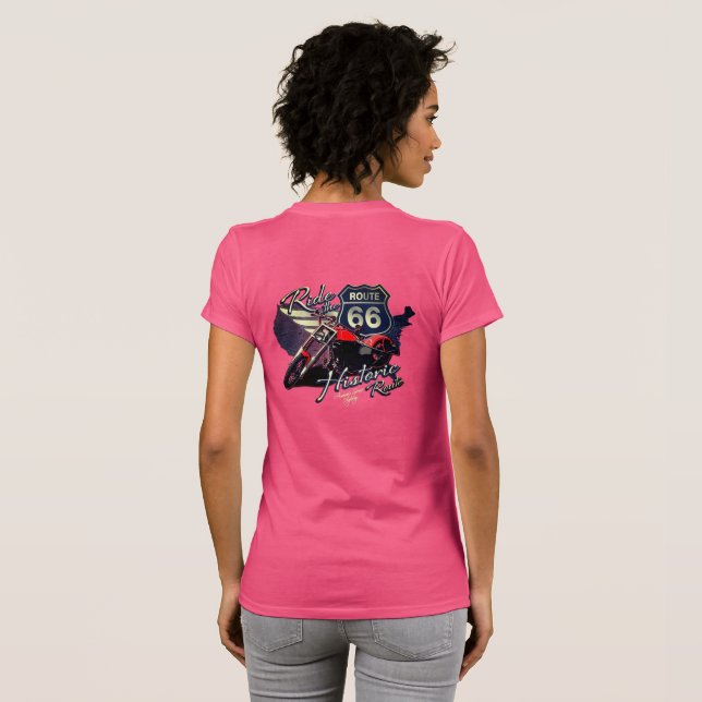 Motorcycle Ride the Historic Route 66 Road Trip T- T-Shirt (Back Full)
