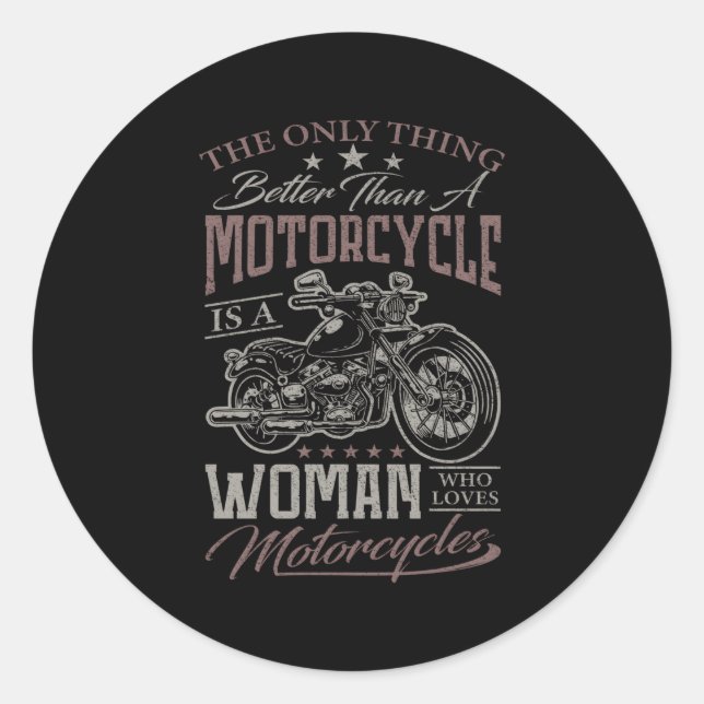 Motorcycle Rider Biker Classic Round Sticker (Front)