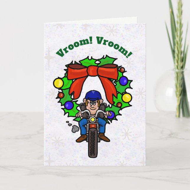 Motorcycle Rider Christmas Card (Front)