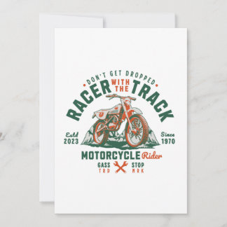  Motorcycle Rider - Racer With The Track Holiday Card