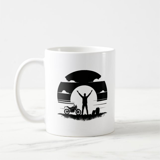 Motorcycle Rider Silhouette Mug  (Left)