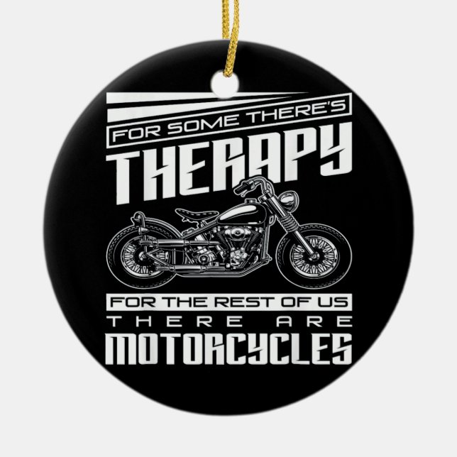 Motorcycle Rider Therapy Ceramic Tree Decoration (Front)