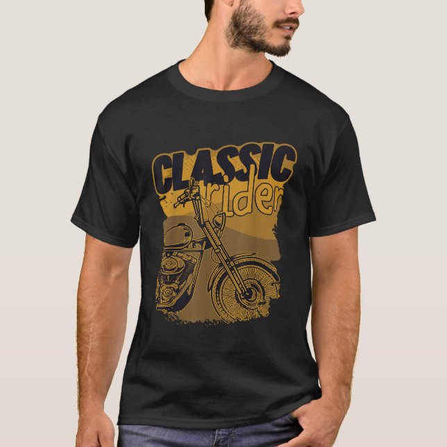 Motorcycle Riding Classic Biker Grandpa Motorbike  T-Shirt (Front)