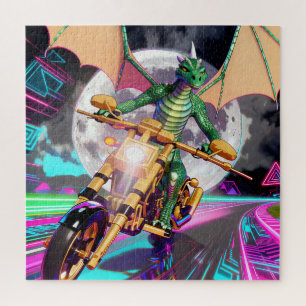 Motorcycle Riding Dragon Jigsaw Puzzle