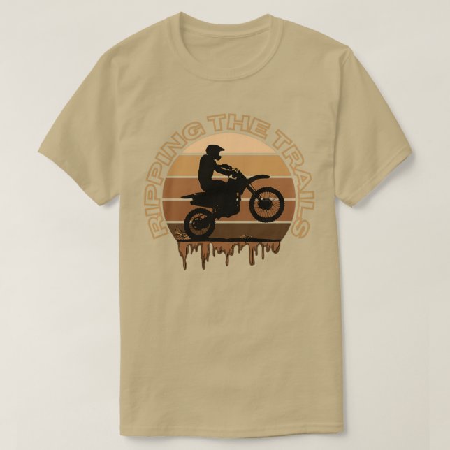 Motorcycle Ripping the Trails  T-Shirt (Design Front)