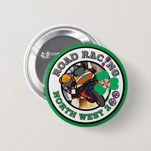 Motorcycle Road Racing - North West 200 6 Cm Round Badge (Front & Back)