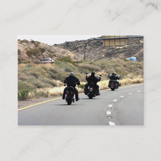 Motorcycle Road Trip - Biker Trio Business Card (Front)
