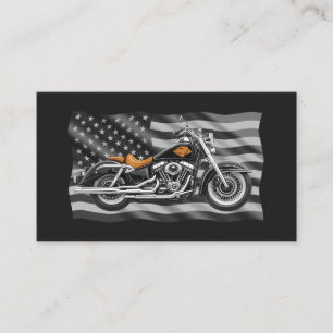 Motorcycle Sales Freedom Machine Steel Over Stripe Business Card