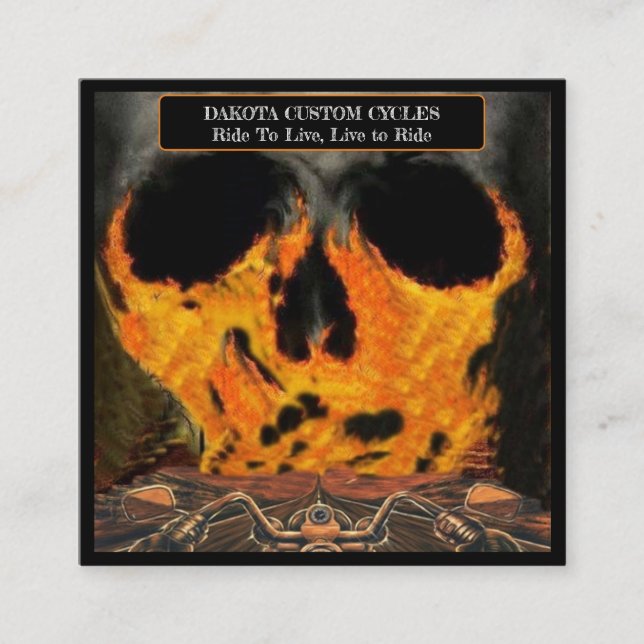 Motorcycle Sales & Service Square Business Card (Front)