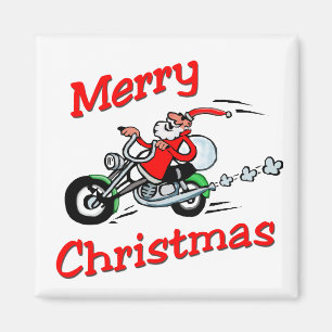Motorcycle Santa Magnet