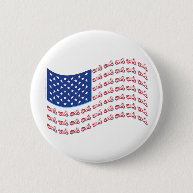 Motorcycle-Shadow-Flag-Wave 6 Cm Round Badge (Front)
