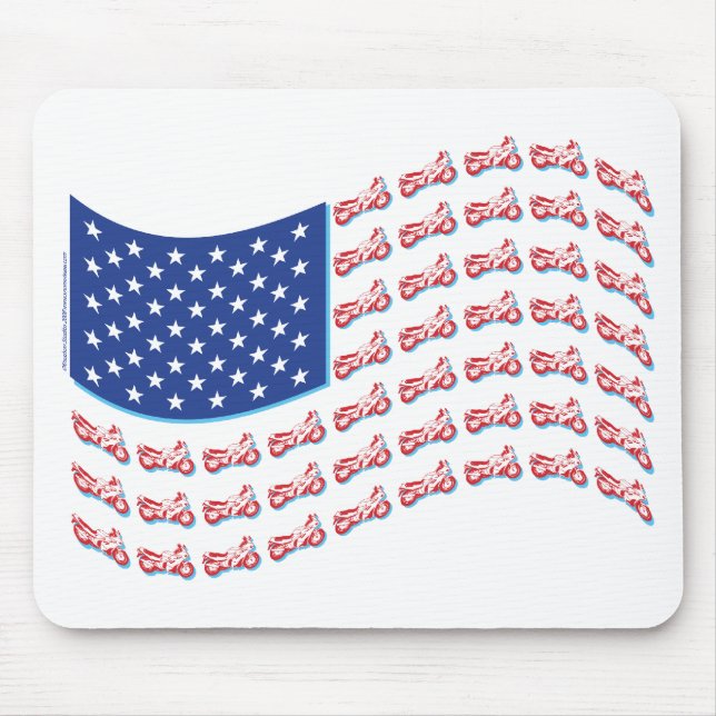 Motorcycle-Shadow-Flag-Wave Mouse Pad (Front)