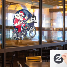 Motorcycle Shop Chopper Riding Santa Claus Cigar