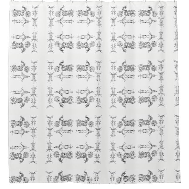 Motorcycle Shower Curtain (Front)