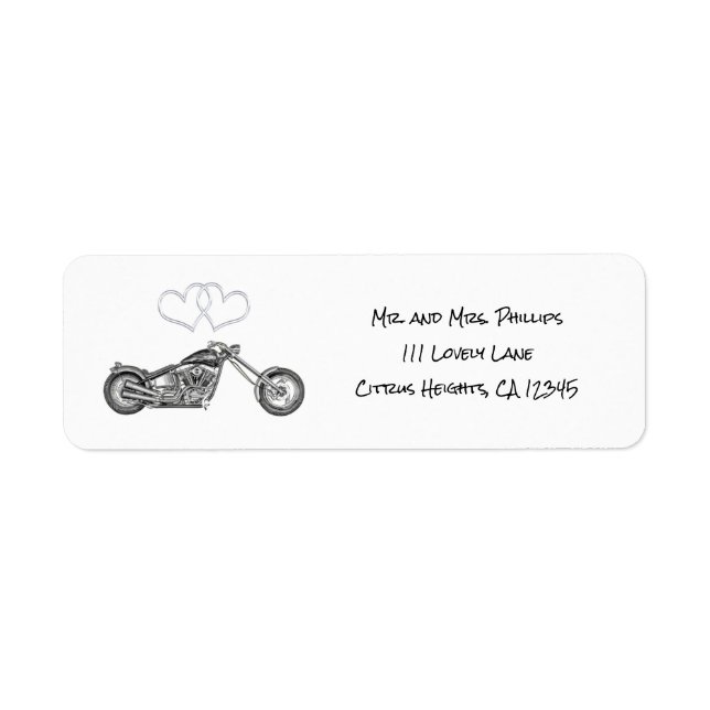 Motorcycle & Silver Hearts Biker Wedding (Front)