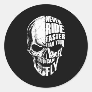 Motorcycle Skull For Classic Round Sticker