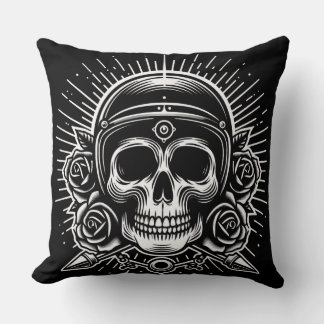 Motorcycle skull legend cushion