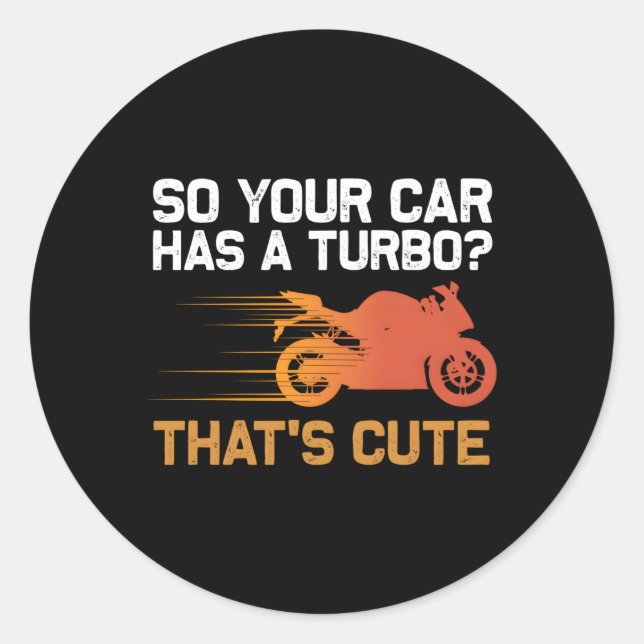 Motorcycle Sportbike Motorbike Classic Round Sticker (Front)