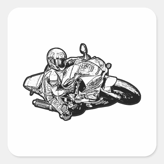 Motorcycle   square sticker (Front)