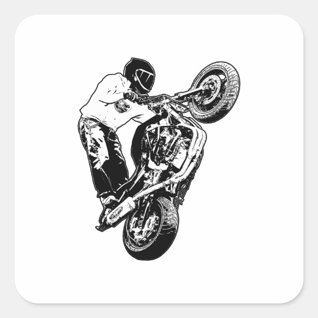 Motorcycle    square sticker (Front)