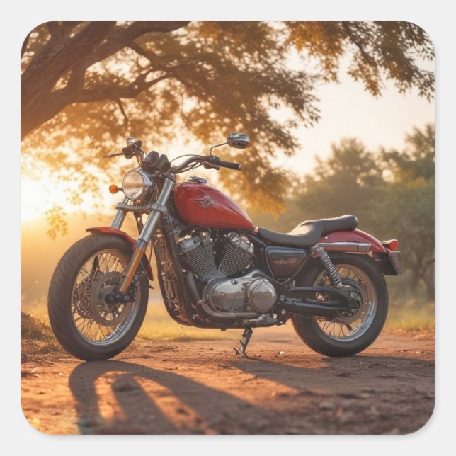 Motorcycle Square Sticker (Front)