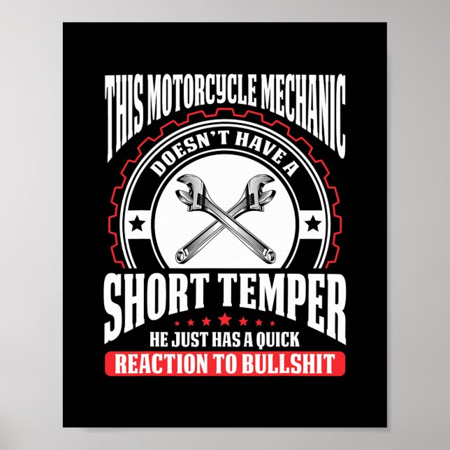 Motorcycle Technician Motorcycle Mechanic  Poster (Front)