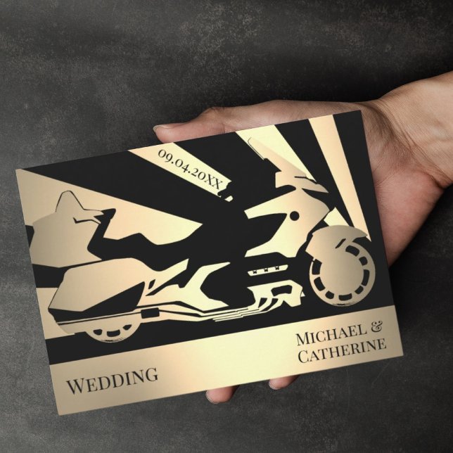 Motorcycle-themed wedding day invitation (Creator Uploaded)