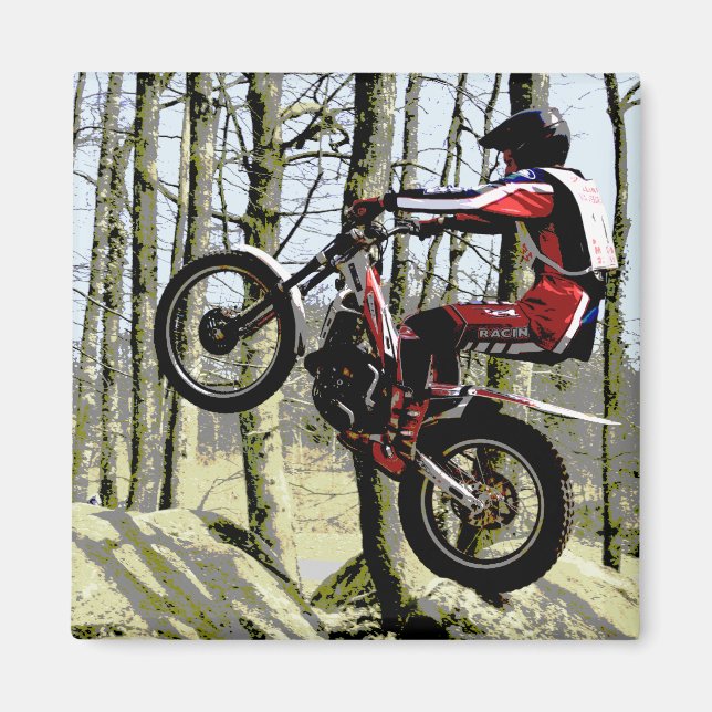 motorcycle trials rider magnet (Front)