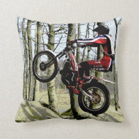 Motorcycle trials rider square cushion
