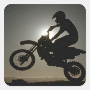 Motorcycle tricks square sticker
