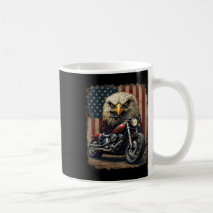 Motorcycle Usa Flag Retro Biker Chopper Coffee Mug
