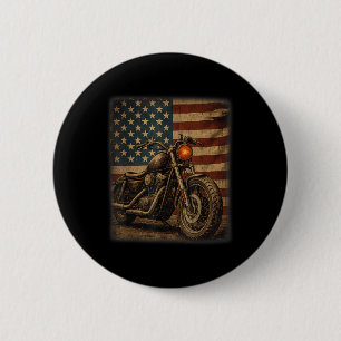Motorcycle Usa Flag Retro Biker Shirt Men & Wo 6 Cm Round Badge