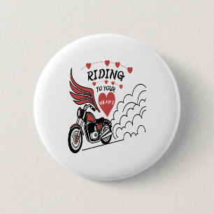 Motorcycle Valentine 6 Cm Round Badge