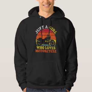 Motorcycle Vintage Just A Girl Who Loves Motorcycl Hoodie