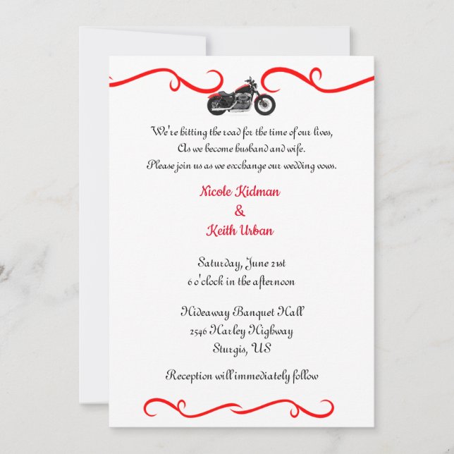 Motorcycle Wedding Invitations (Front)