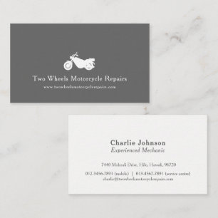 Motorcycle white modern motoring business card