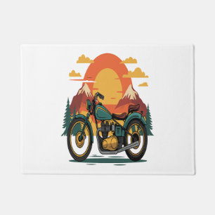 Motorcycle with USA Flag, 4th July Doormat